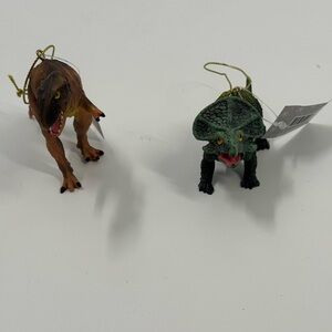 Dinosaur Christmas Ornaments Lot of 2